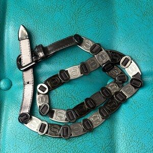 Vintage Suzie Roher life the great naturalist metal plate stretch statement belt